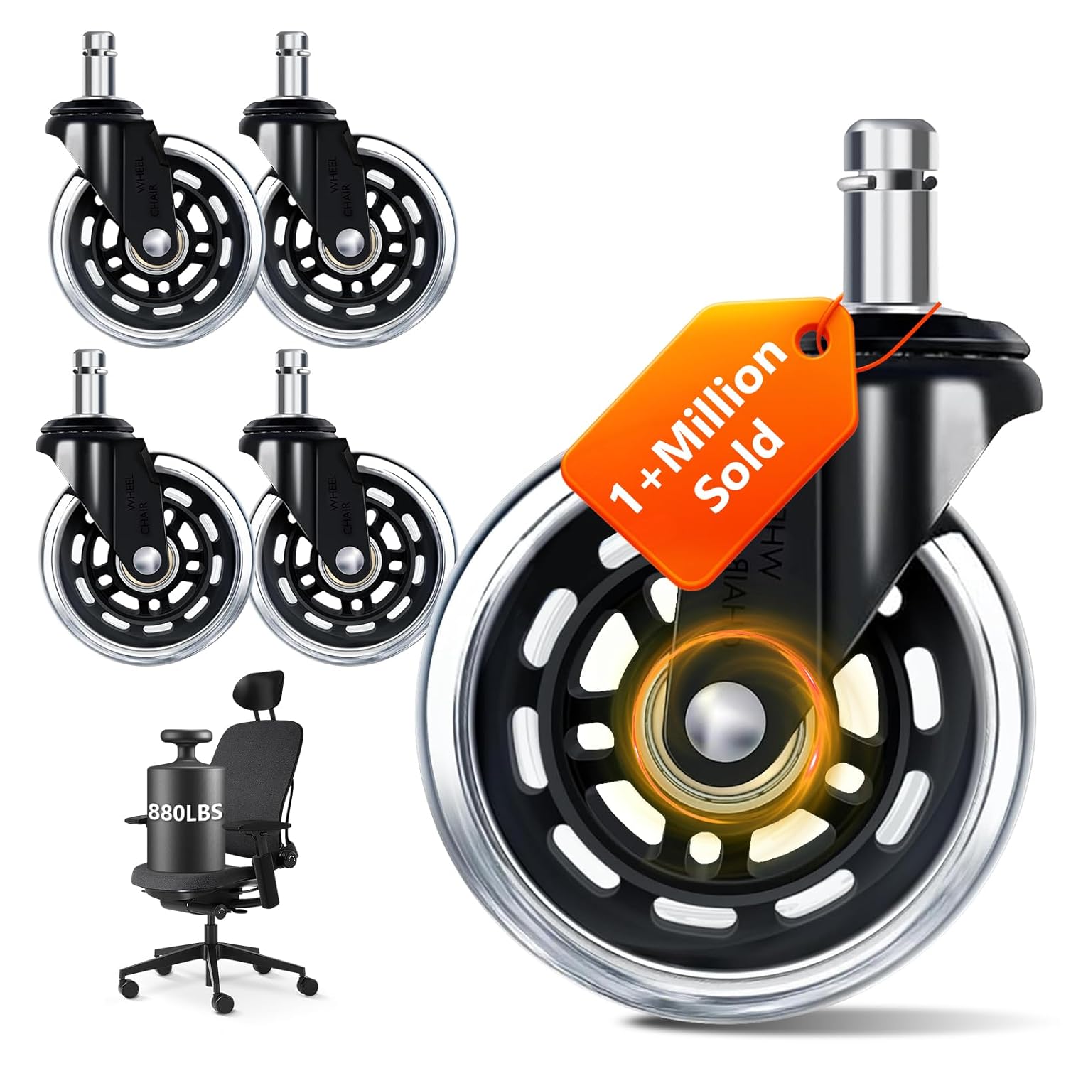 3 Inch Office Chair Wheels Set - Office Furniture Solutions 评论和价格