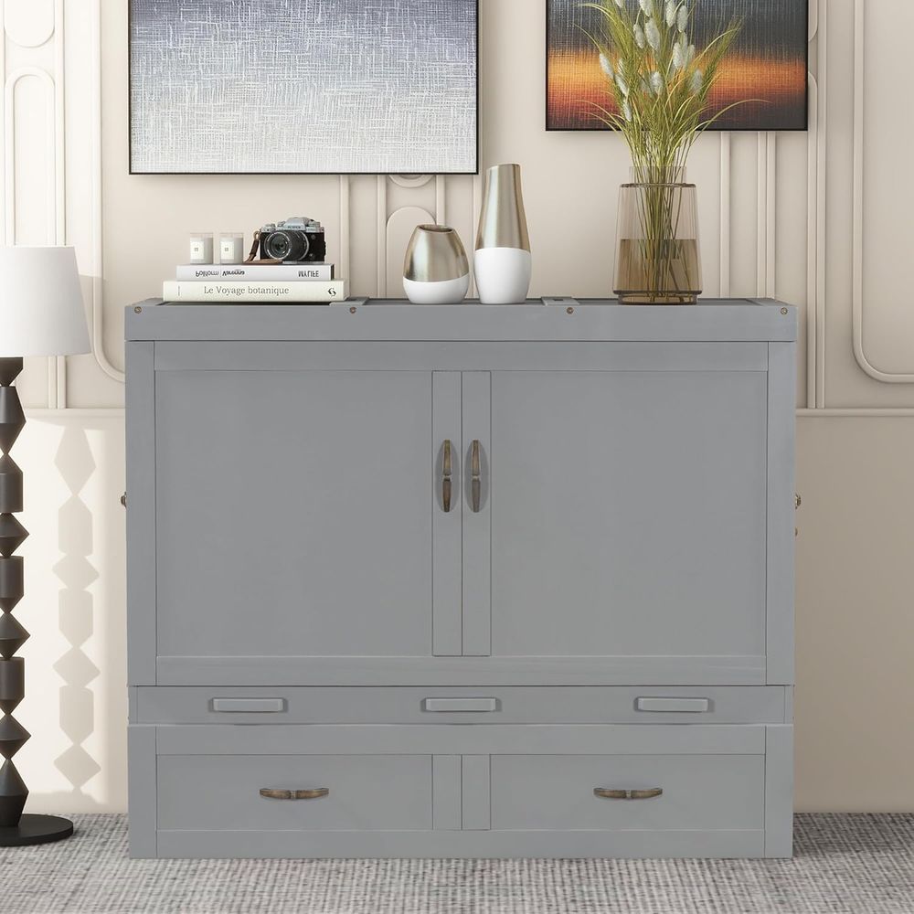 Full Size Murphy Bed Wall Bed, - Office Storage Cabinet 评论和价格