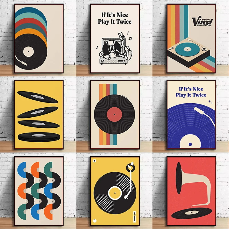 Mid Century Vinyl Record Canva - Office Furniture Design 评论和价格