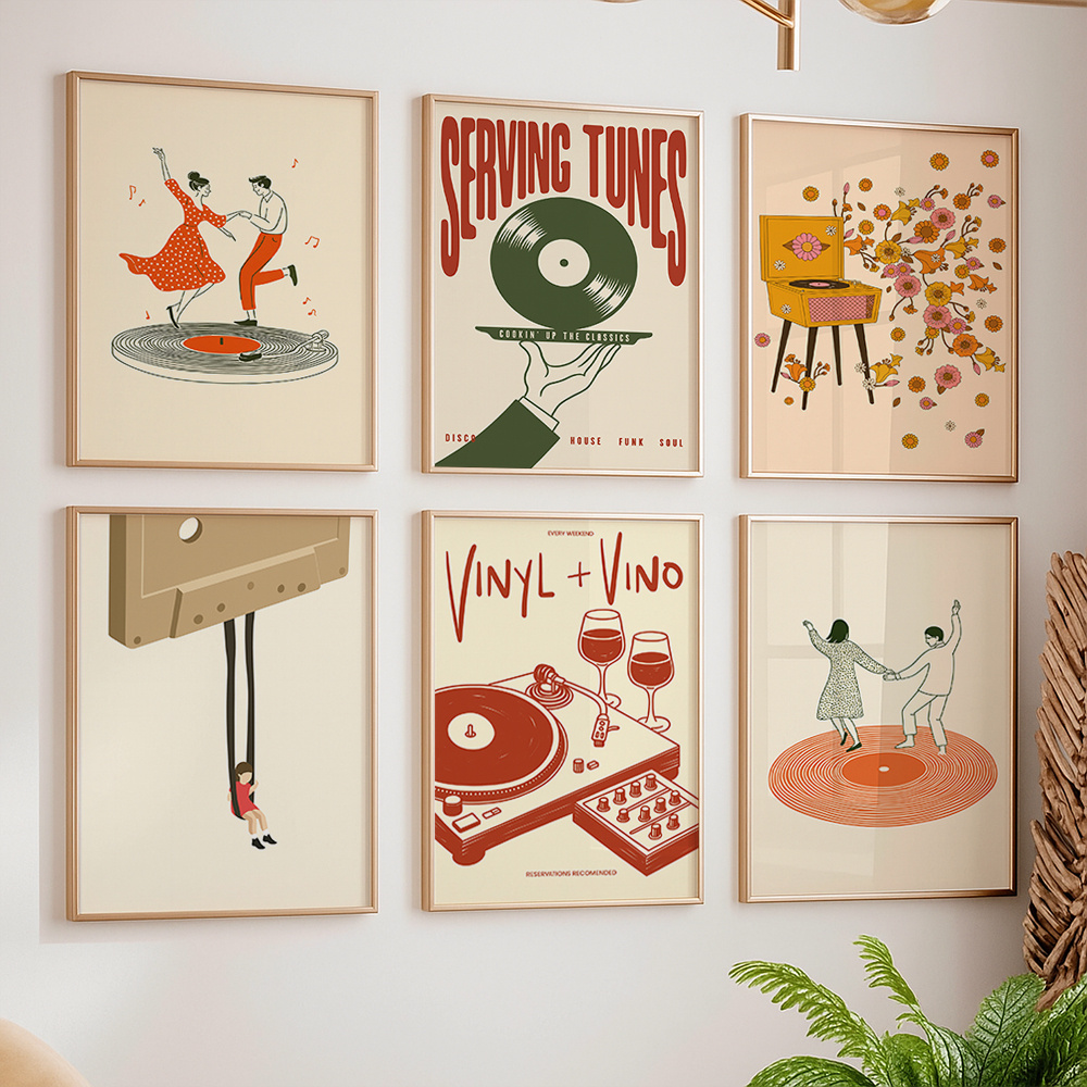 1pc Vintage Music Canvas Poste - Office Furniture Design 评论和价格