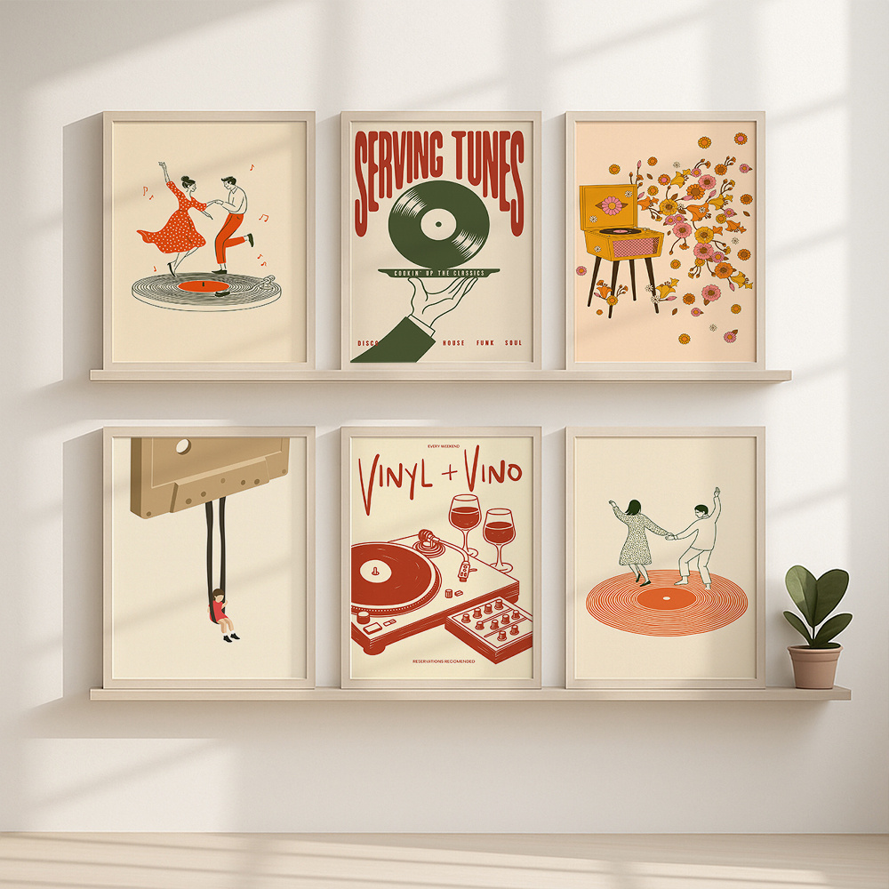 1pc Vintage Music Canvas Poste - Office Furniture Design 评论和价格