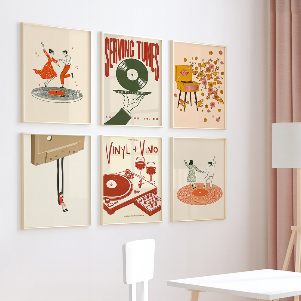 1pc Vintage Music Canvas Poste - Office Furniture Design 评论和价格