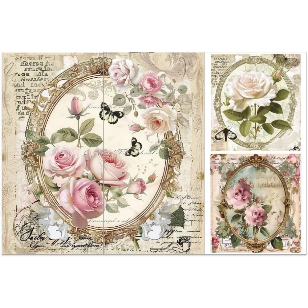 3pcs/Set Rose Rub on Transfers - Office Furniture Solutions 评论和价格