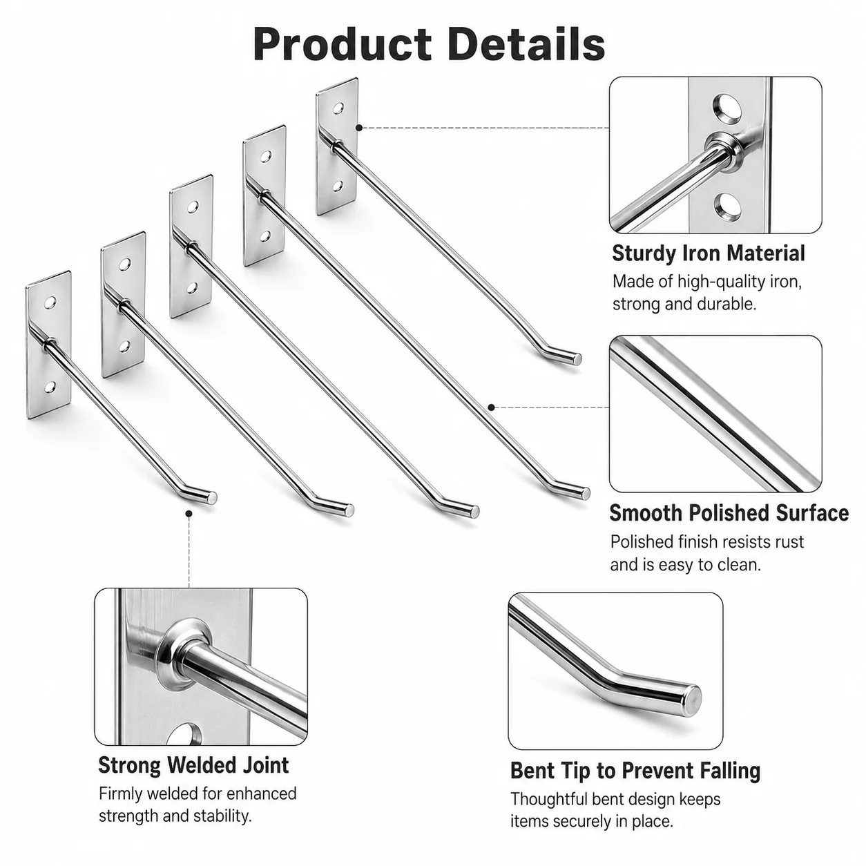 5-25Pcs Wall Mounted Hook With - Office Storage Cabinet 评论和价格
